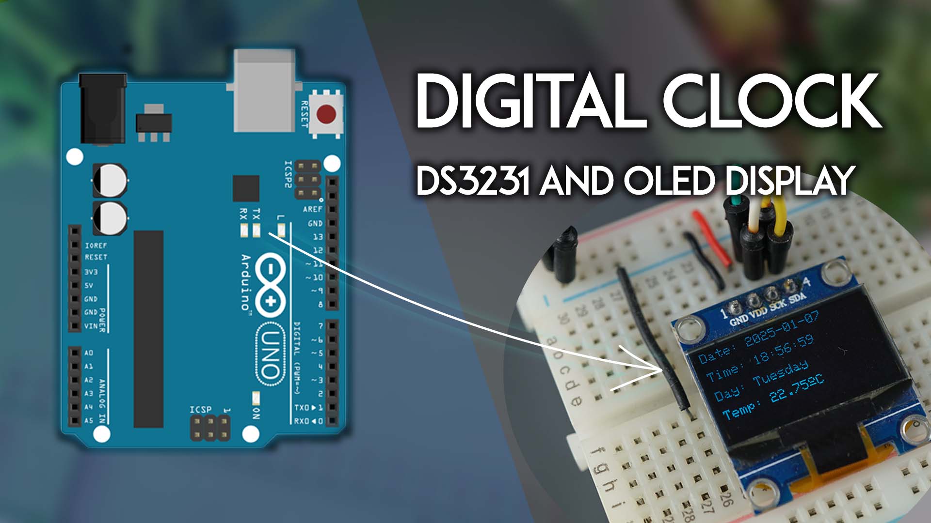 Arduino Digital Clock with DS3231 RTC and OLED Display