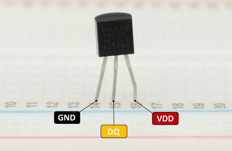 DS18B20 Temperature Sensor Pinout Pins