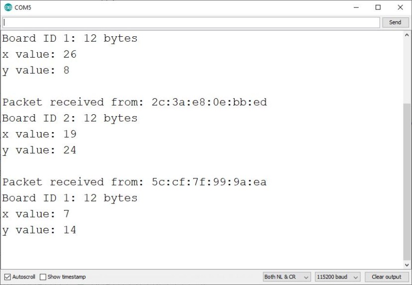 ESP-NOW Receive Data from Multiple Boards ESP8266 NodeMCU Arduino IDE Serial Monitor