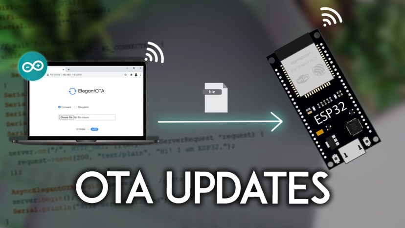 ESP32 OTA Over-the-Air Updates AsyncElegantOTA using Arduino IDE Firmware Filesystem
