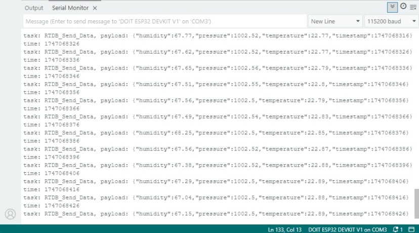 ESP32 Send JSON Firebase Serial Monitor