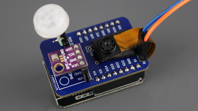 ESP32-CAM AI Thinker Module Shield PCB Final Assembled Demonstration