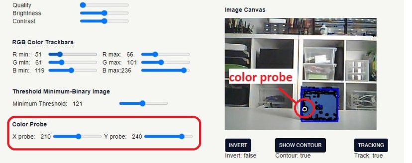 ESP32-CAM Color Tracking Color Probe OpenCVJS