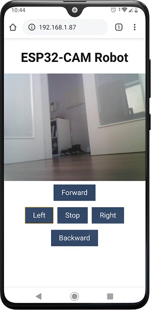 ESP32-CAM Remote Controlled Robot Web Server Arduino IDE