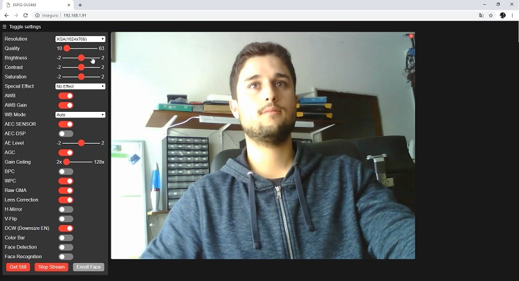 CameraWebServer Example ESP32-CAM for Arduino IDE Web Server