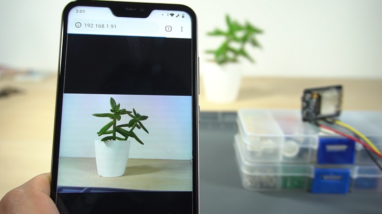 ESP32-CAM camera board IP address web Server IP CAM demonstration