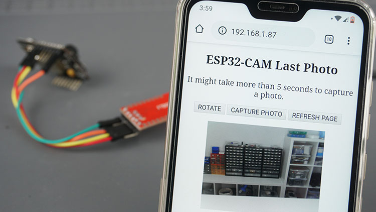 ESP32-CAM Web Server Display Last Photo Captured Demonstration