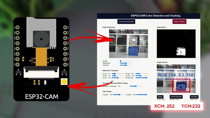 ESP32-CAM Web Server with OpenCV.js: Color Detection and Tracking