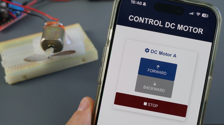 ESP8266 NodeMCU Control DC Motor via Web Server Smartphone
