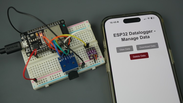ESP32 Datalogger: Download Data File via Web Server