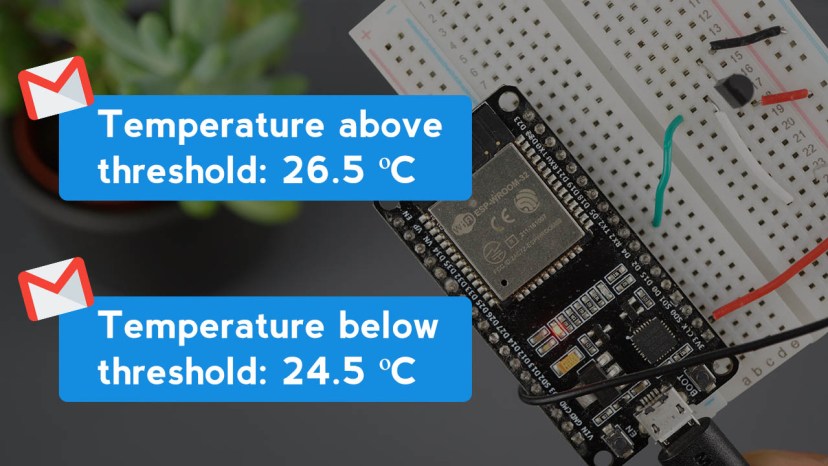 ESP32 Email Alert Based on Temperature Threshold change values on web server