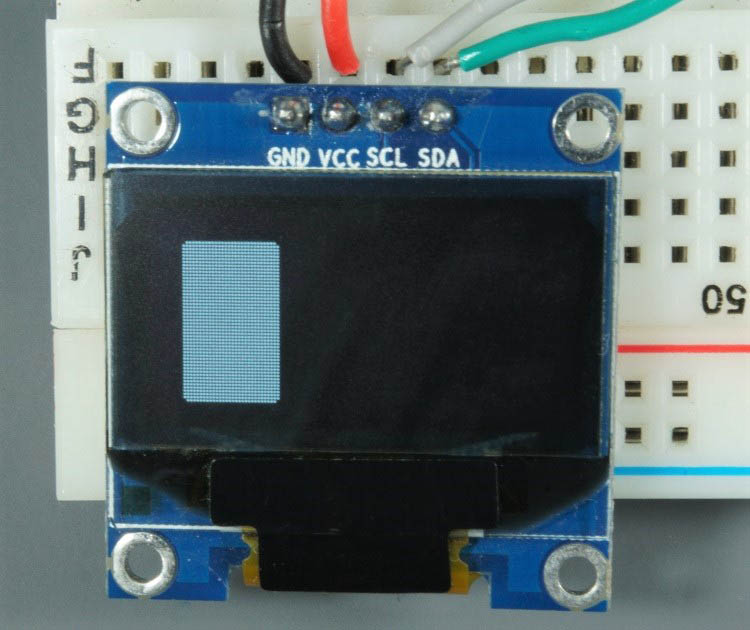 Raspberry Pi Pico Arduino OLED Display Rectangle Vertical Filled