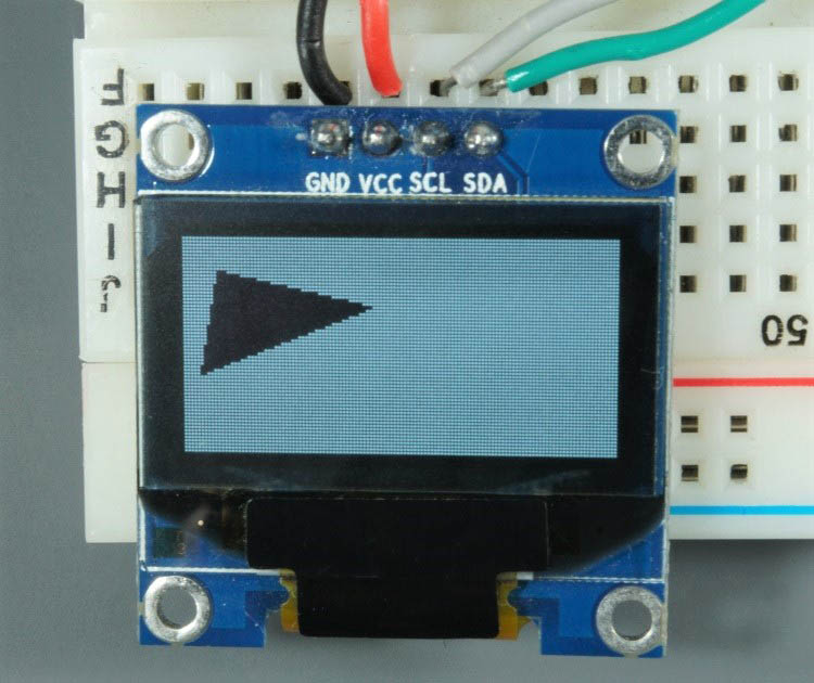 Raspberry Pi Pico Arduino OLED Display Triangle Background filled