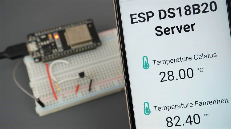 Display DS18B20 Temperature Readings on Web Server MicroPython