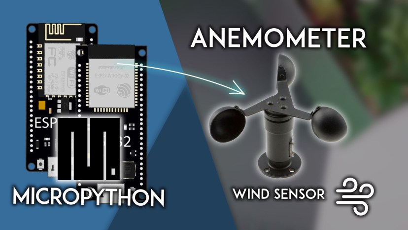 MicroPython ESP32 ESP8266 NodeMCU with Anemometer Wind Sensor