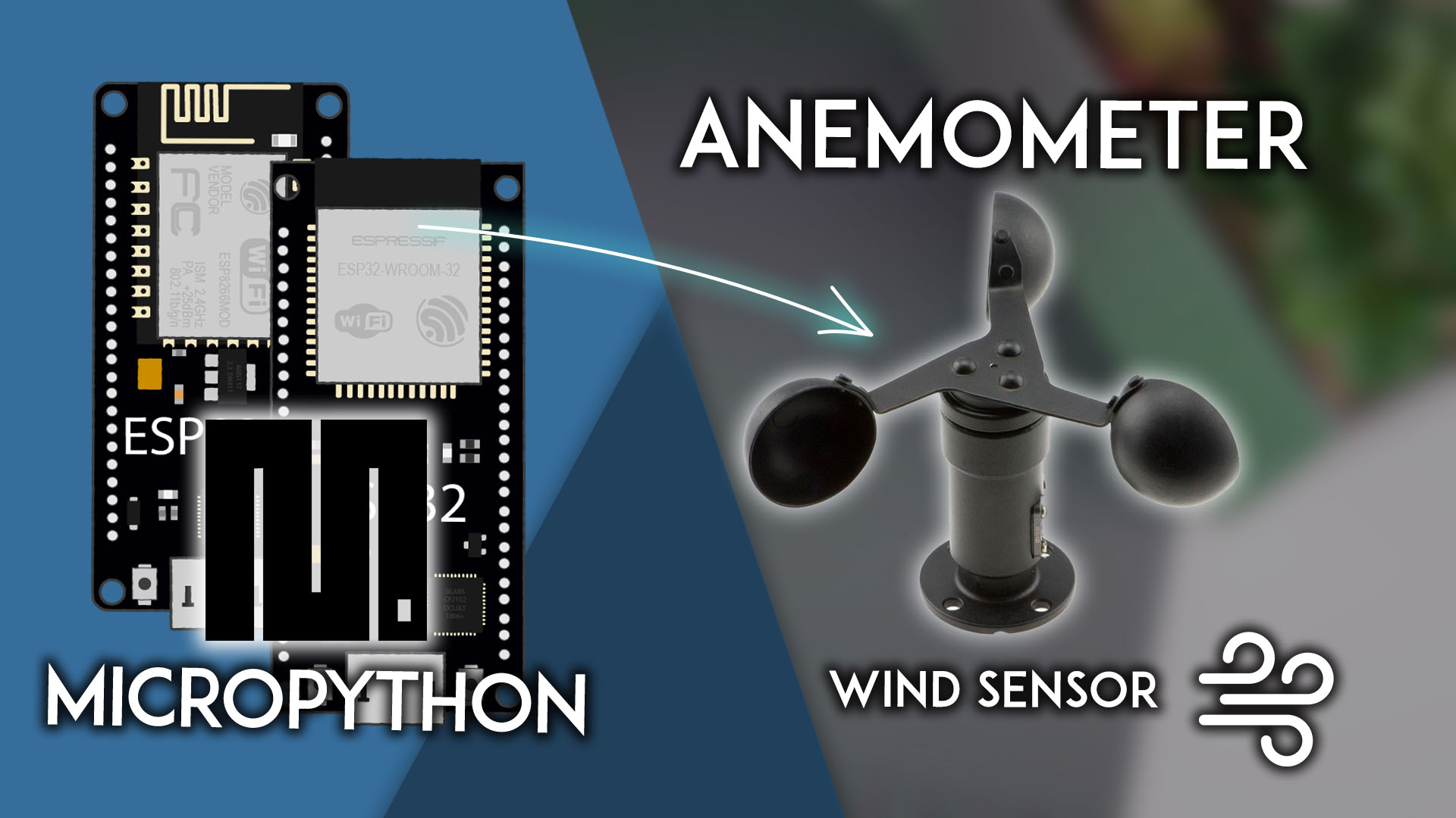 MicroPython ESP32 ESP8266 NodeMCU with Anemometer Wind Sensor