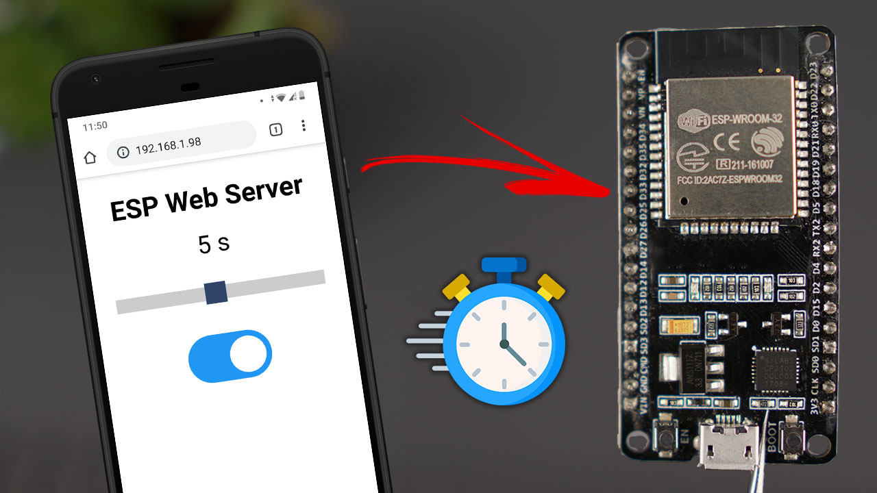 ESP32 ESP8266 NodeMCU Web Server: Control Outputs with Timer using Arduino IDE