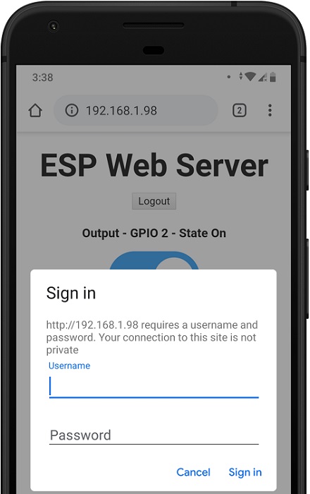 ESP32 ESP8266 NodeMCU Web Server HTTP Authentication Username and Password Protected Arduino IDE Demonstration