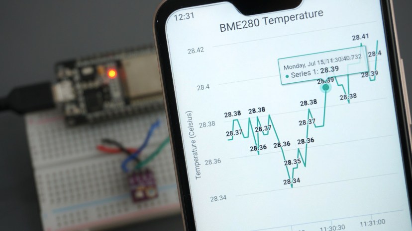 ESP32 ESP8266 Plot Data Chart Web Server BME280 Temperautre Arduino IDE