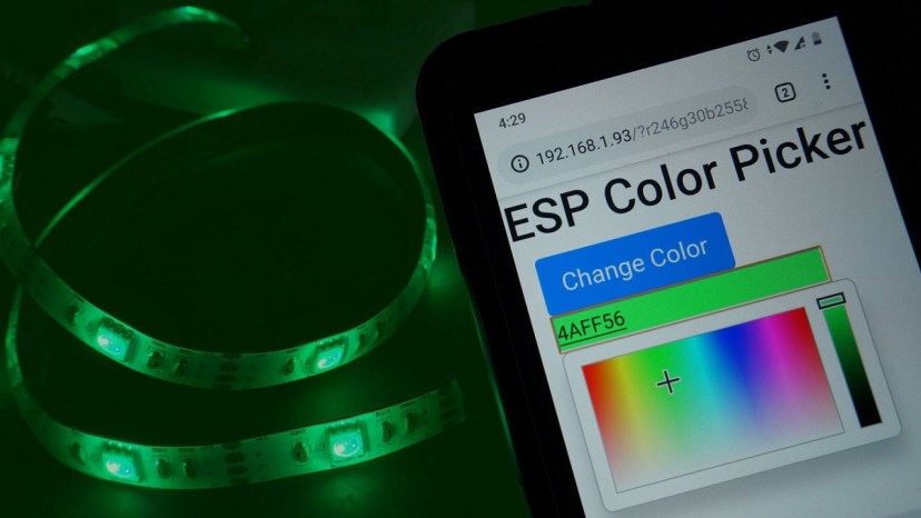 ESP32 or ESP8266 RGB LED Strip with Color Picker Web Server