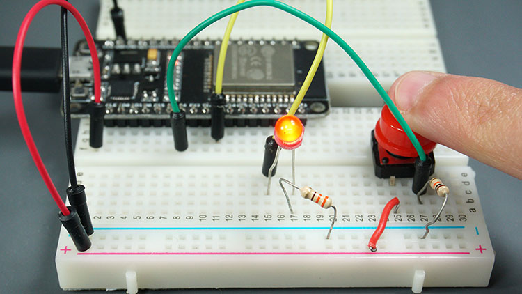 ESP32 Input Output Button Pressed LED On Arduino IDE