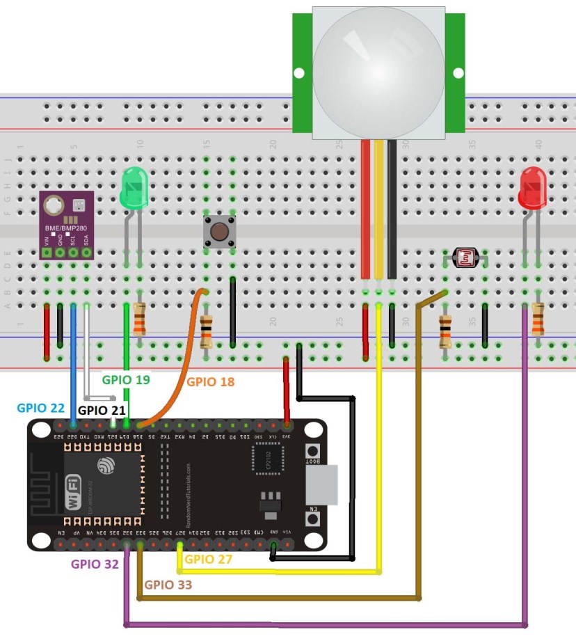 Testing the Circuit on a Breadboard ESP32 IoT PCB Shield