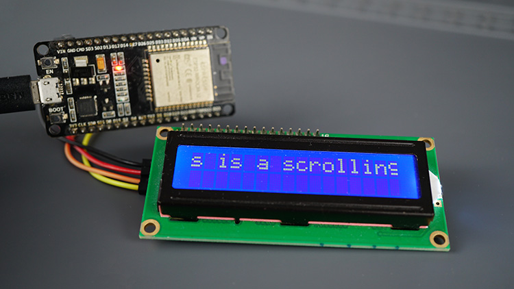 ESP32 with LCD Scrolling Text MicroPython