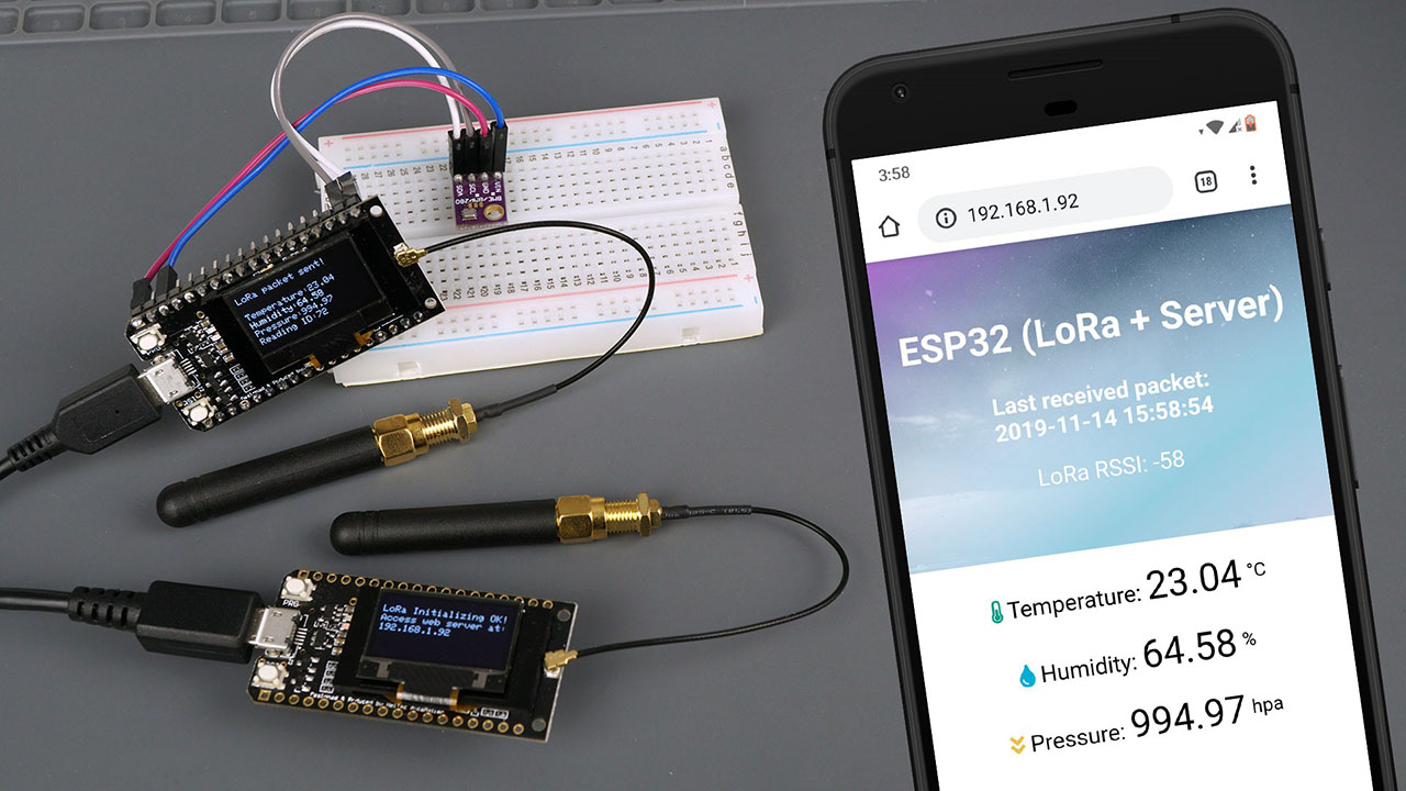 ESP32 LoRa Sensor Monitoring with Web Server Long Range Communication