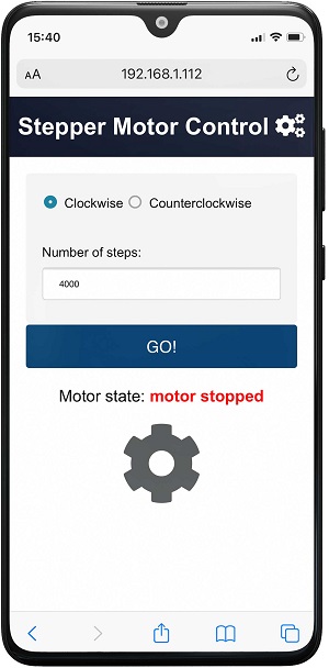 ESP8266 NodeMCU Stepper Motor Web Server Websocket Motor Stopped