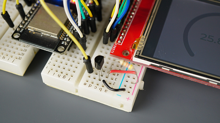 ESP32 TFT Display LVGL DS18B20 Circuit Wiring