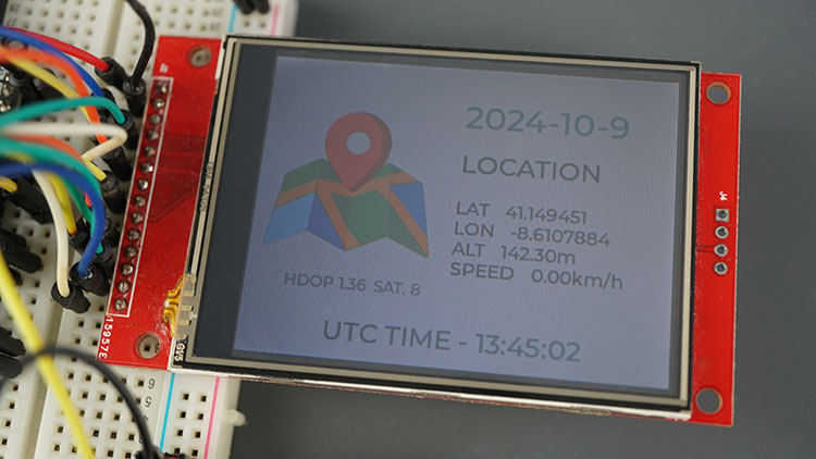 ESP32 TFT LVGL Display GPS Location Date Time Demonstration