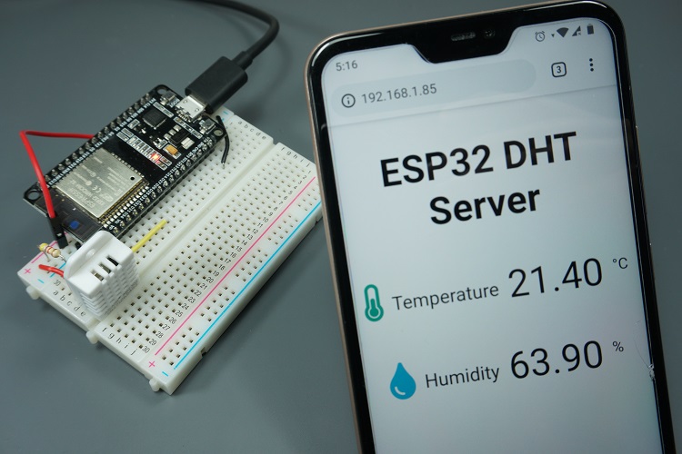 ESP32 DHT11/DHT22 Web Server - Temperature and Humidity using Arduino IDE Demonstration