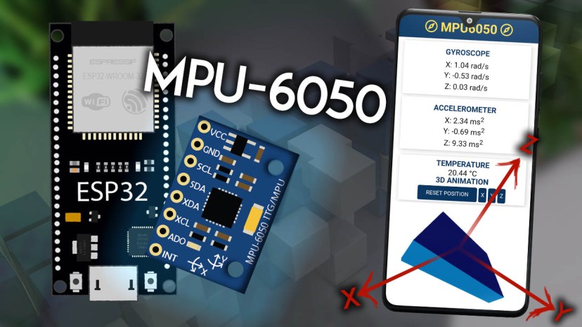 ESP32 Web Server MPU-6050 Accelerometer Gyroscope 3D object representation Arduino