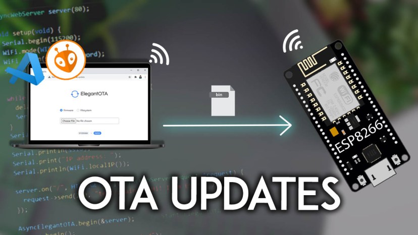 ESP8266 NodeMCU OTA Over-the-Air Updates AsyncElegantOTA VS Code PlatformIO IDE