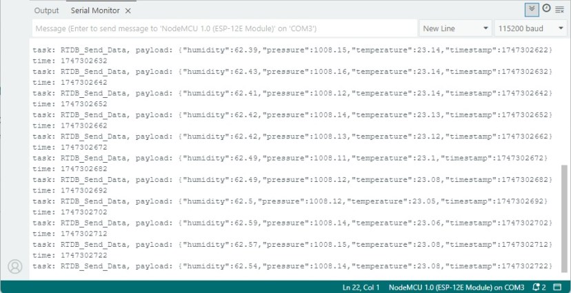 ESP8266 Send JSON Firebase Serial Monitor