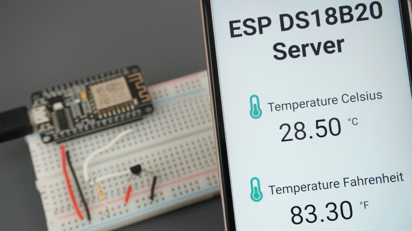 ESP8266 with DS18B20 Temperature Sensor using Arduino IDE
