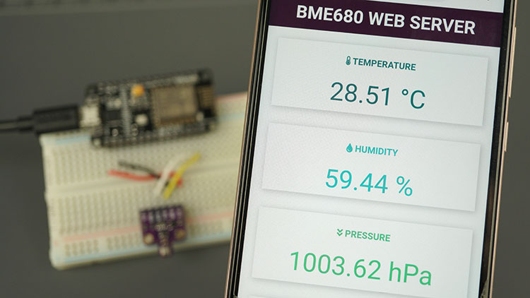 ESP8266 NodeMCU BME680 Gas sensor Web Server Demonstration