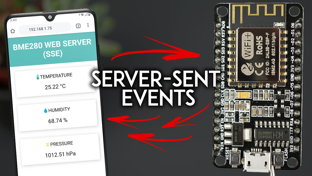 ESP8266 NodeMCU Web Server using Server-Sent Events (SSE) Update Sensor Readings Automatically Arduino