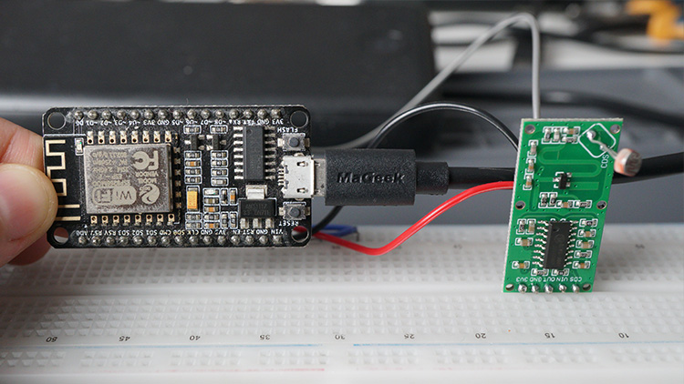 ESP8266 with RCWL-0516 microwave radar sensor Demonstration