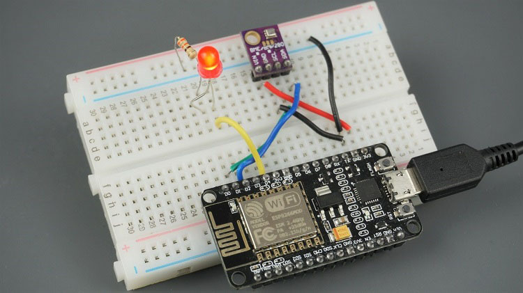 ESP8266 NodeMCU BME280 Temperature Humidity Pressure Sensor LED Circuit