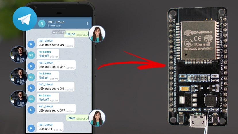 Telegram Group: Control ESP32/ESP8266 Outputs (Arduino IDE)