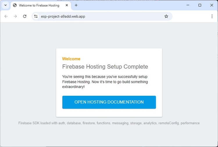 Firebase Hosting Setup Complete