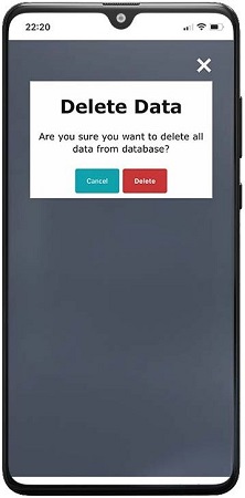 Firebase Web app Sensor readings table with all data delete data
