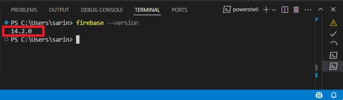 Get Firebase Version VS Code