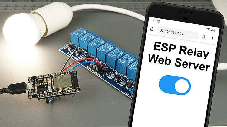 Control a relay with web server using ESP32 or ESP8266 using MicroPython firmware