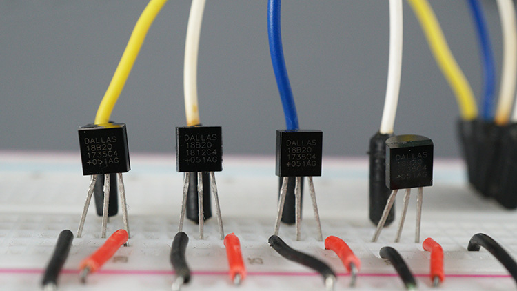 multiple DS18B20 temperature sensors