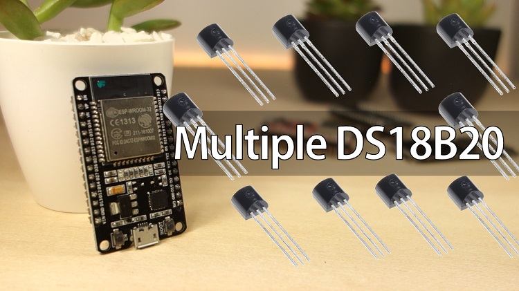 ESP32 with multiple DS18B20 temperature sensors Arduino IDE