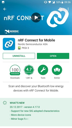 nRF Connect for Mobile from Nordic