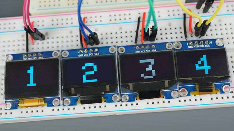 OLED SSD1306 Demonstration TCA9548A I2C Multiplexer Sensor Module