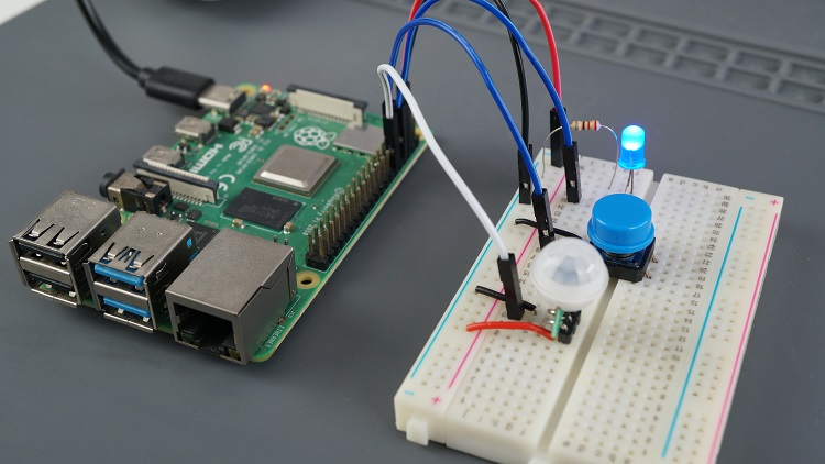Raspberry Pi Motion Sensor with Email Notifications Circuit